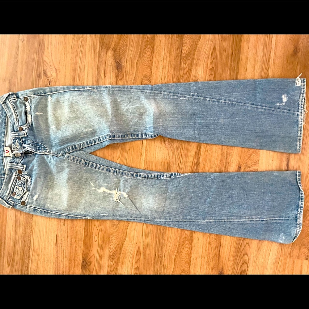 True Religion Distressed Flare/Bell Bottom